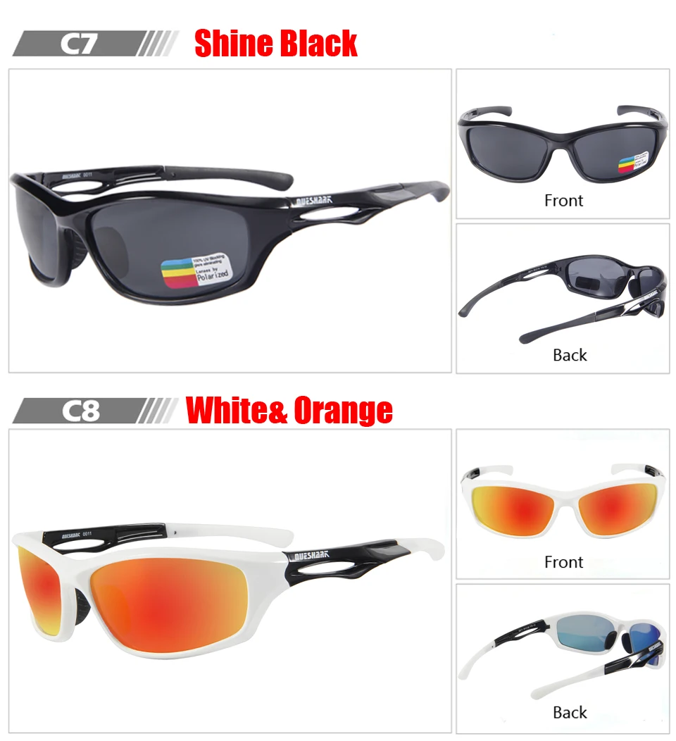 Queshark TR90 UV400 HD мужские и женские поляризованные солнцезащитные очки для велоспорта, спортивные очки для велосипеда, очки для альпинизма, пешего туризма, рыбалки