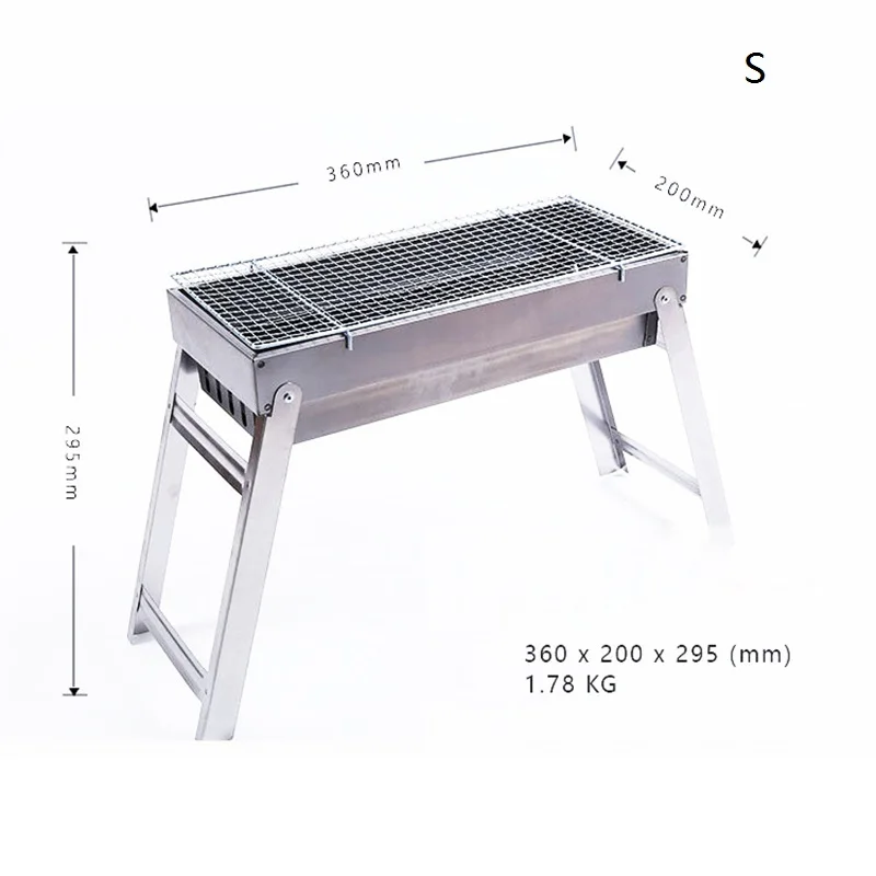 Складной мини гриль из нержавеющей стали для барбекю и угля портативный