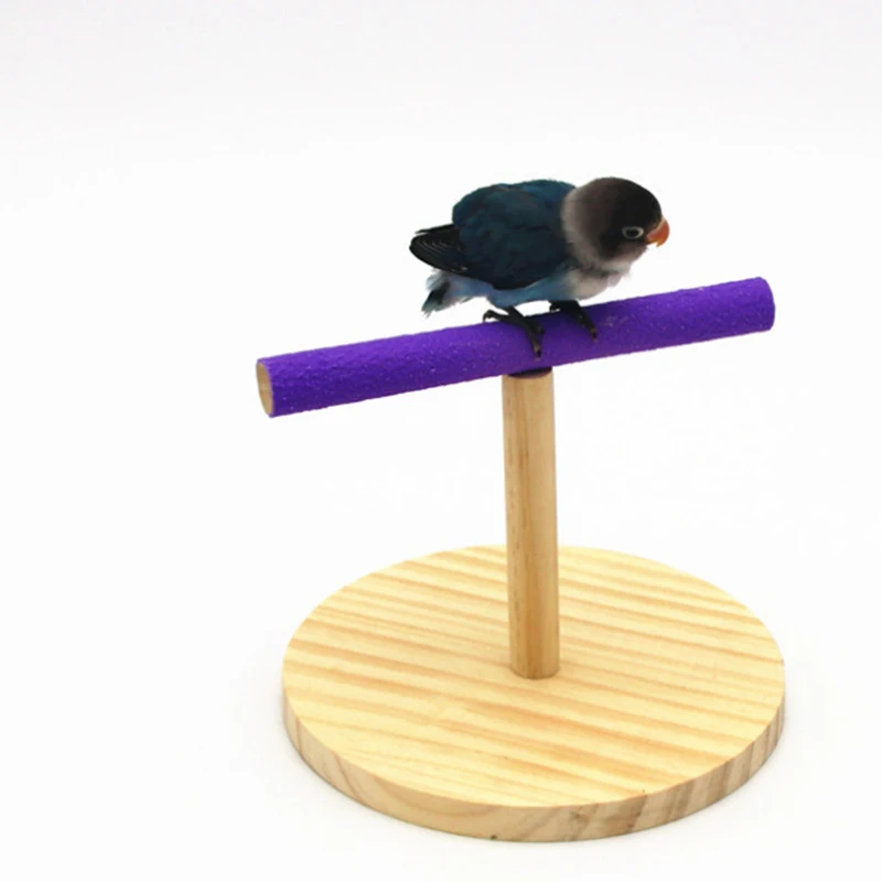 

1Pcs parrot toys products bird toy stand training wooden matte bite toys swing bar bird stand Birds cage accessories Supplies