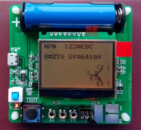 Новинка 3,7 в версия индуктора конденсатора ESR метр DIY MG328 Многофункциональный транзисторный тестер