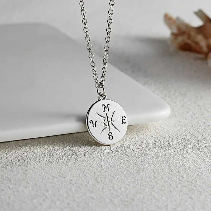 CAMPASS SILVER Модные простые серьги, Карта мира, серьги для женщин, туристический подарок, винтажные круглые сережки-гвоздики, ухо, ювелирные изделия, подарок для девочек - Окраска металла: CAMPASS SILVER