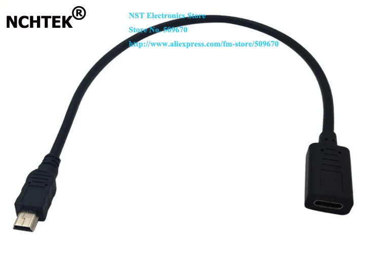 NCHTEK Mini USB 3. 0 5Pin штекер к Type-C гнездо кабель для зарядки данных около 25 см/Бесплатная