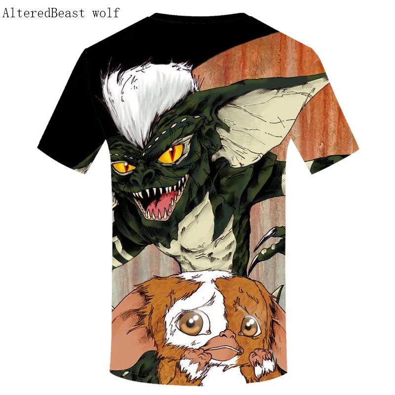 Футболка с принтом Gremlins, Мужская 3D футболка с коротким рукавом, Мужская футболка с воротником, harajuku, модная футболка, базовая Повседневная рубашка, Homme