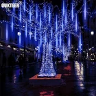 Рождественская светодиодная гирлянда метеоритный дождь, 8 трубок, 50 см, 30 см, светодиодсветильник Водонепроницаемая гирлянда для вечерние ринки, сада, Рождественская гирлянда, уличное украшение