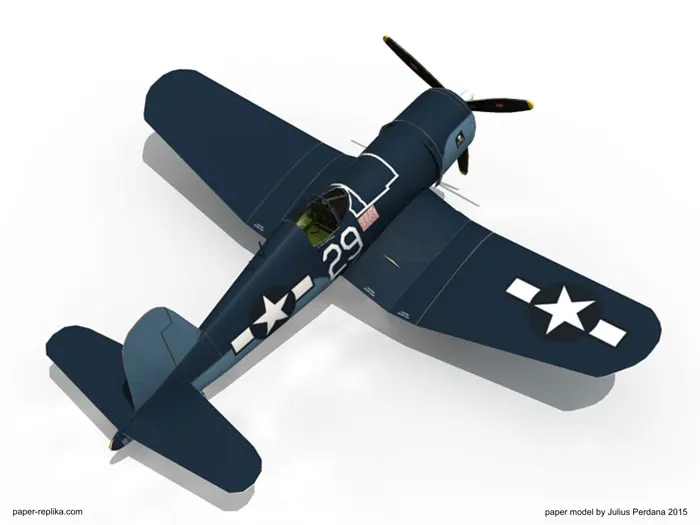 1:33 Американский пиратский боец бомбардировщик бумажная модель Corsair игрушка