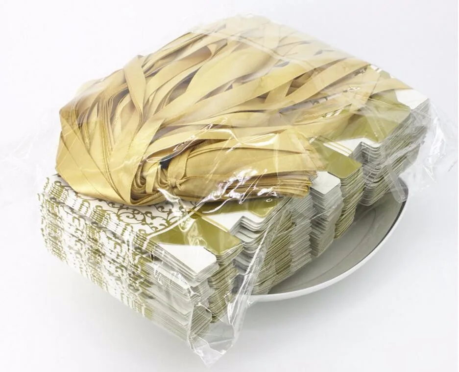 Винтажная Золотая Серебряная коробка конфет с лентой для свадьбы/свадьбы casamento