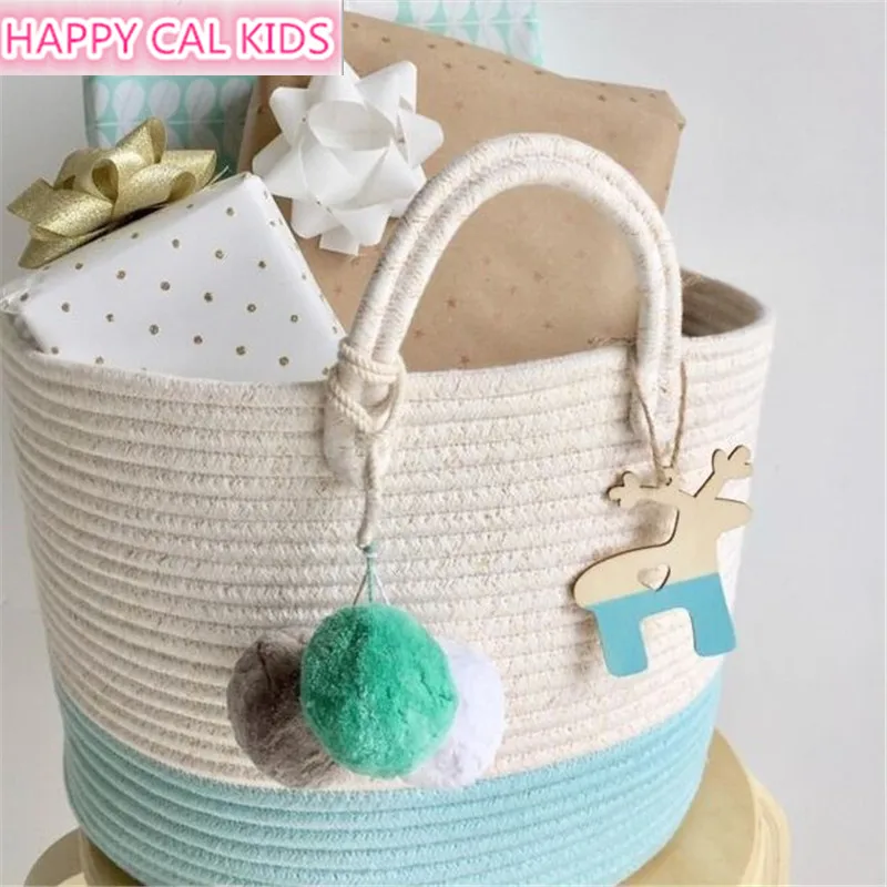 Home Accessories Cotton Rope Storage Basket with Handles Baskets for Kids Toy Laundry Nursery Hamper | Дом и сад