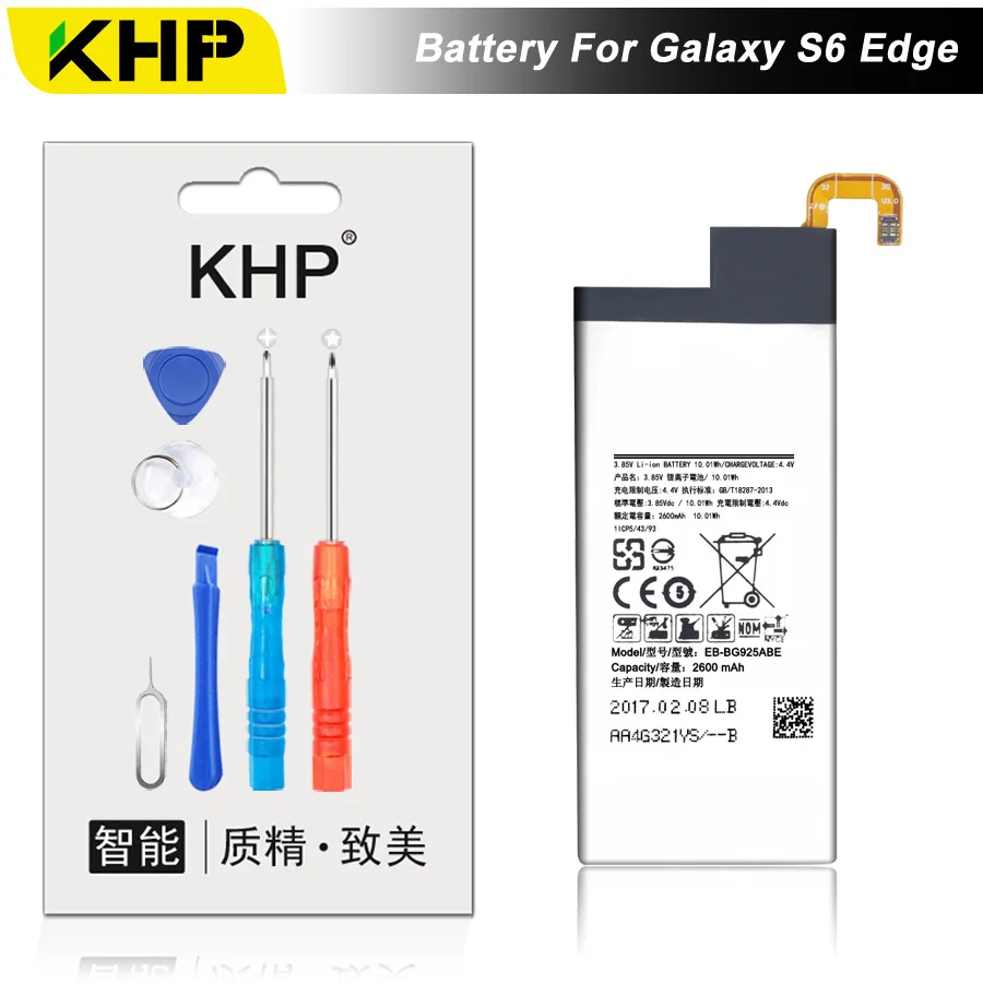 Новинка 2019 100% оригинал KHP EB BG925ABE Аккумулятор для телефона samsung Galaxy S6 Edge G9250 G925F