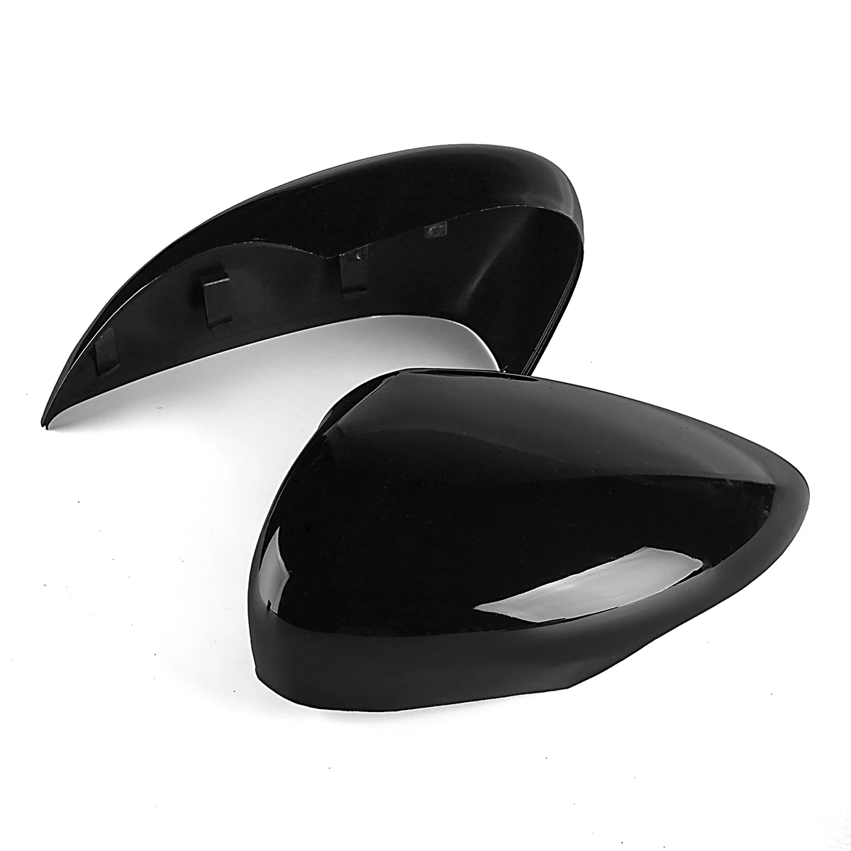 Gloss black Боковое зеркало, крышка зеркала заднего вида, украшение для ford для Fiesta MK7 2008 2009-, 2 шт в наборе, красочные на выбор - Цвет: Gloss black