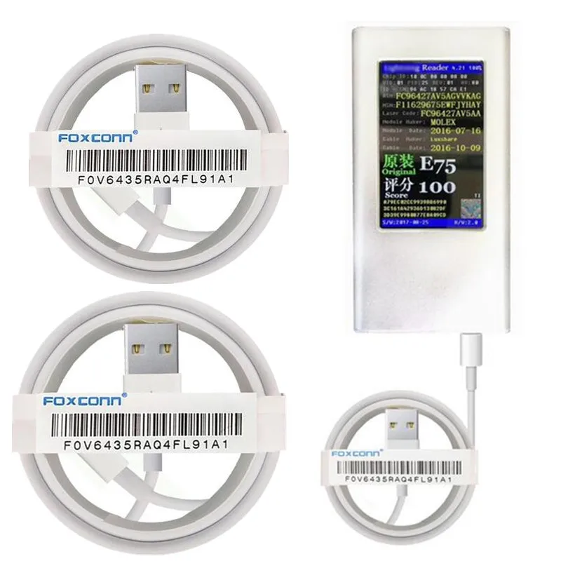 20 штук E75 чип USB кабель OD 3,0 мм Быстрая зарядка USB кабель синхронизации данных 1 м USB кабель для iPhone 7 8 Plus XR XS Max