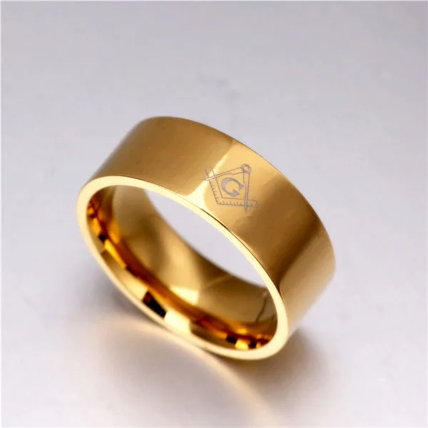 8 мм кольцо масонов масонские кольца для мужчин и женщин золото серебро черный 316L