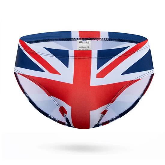 UK Сексуальный флаг печати купальники для мужчин летний морской стиль пляжные шорты купальники мужские sunga борд Шорты купальные шорты для бодибилдинга маленького размера - Цвет: UK