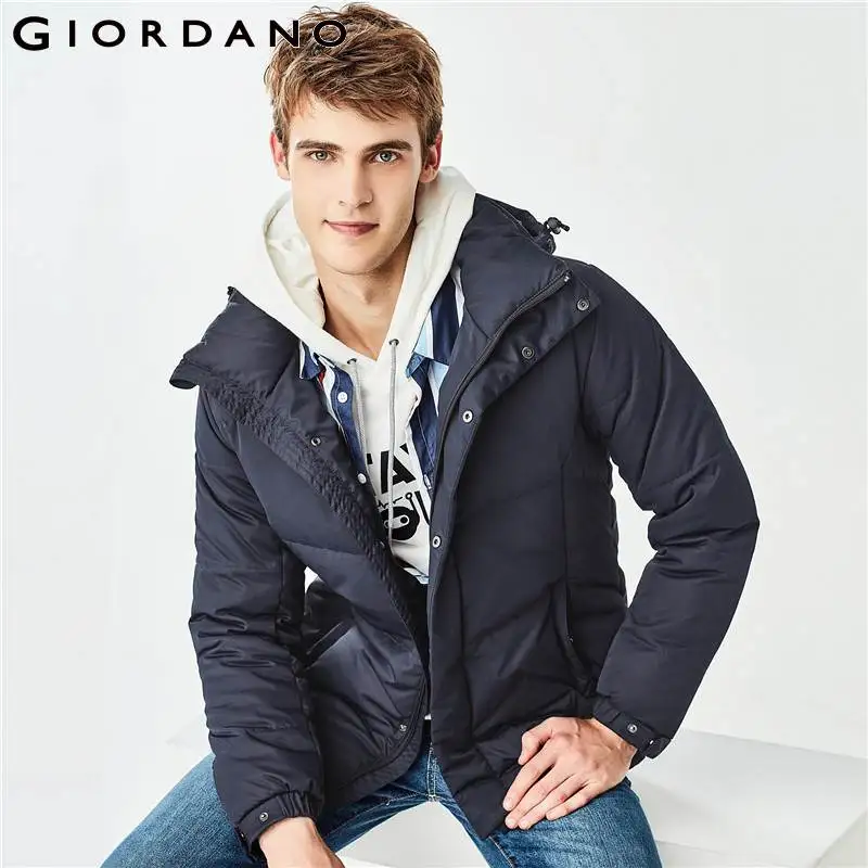 Giordano мужской пуховик по форме пальто из утиного пуха данная модель имеет два