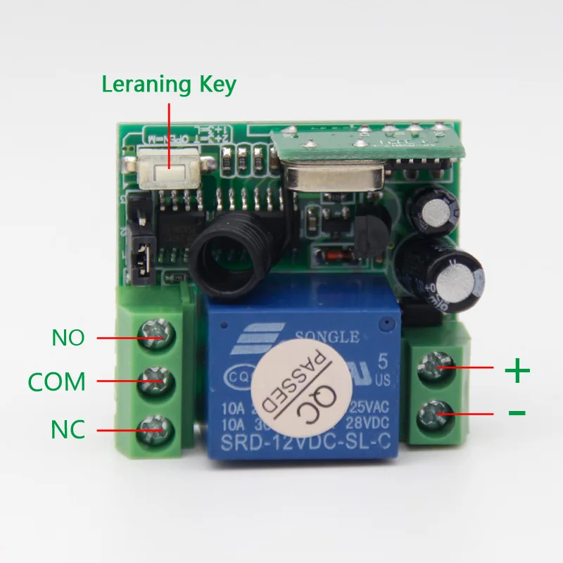 433 МГц Универсальный беспроводной пульт дистанционного управления DC 12 В 1CH