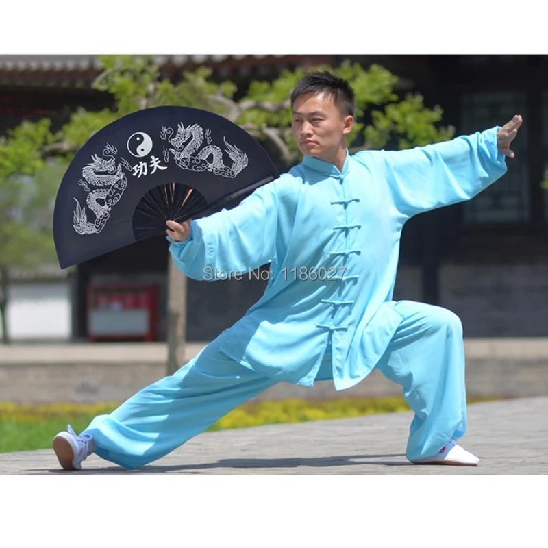 Веер бамбуковый для занятий кунг-фу черно-красный 33 см взрослых (мужчин и женщин) |