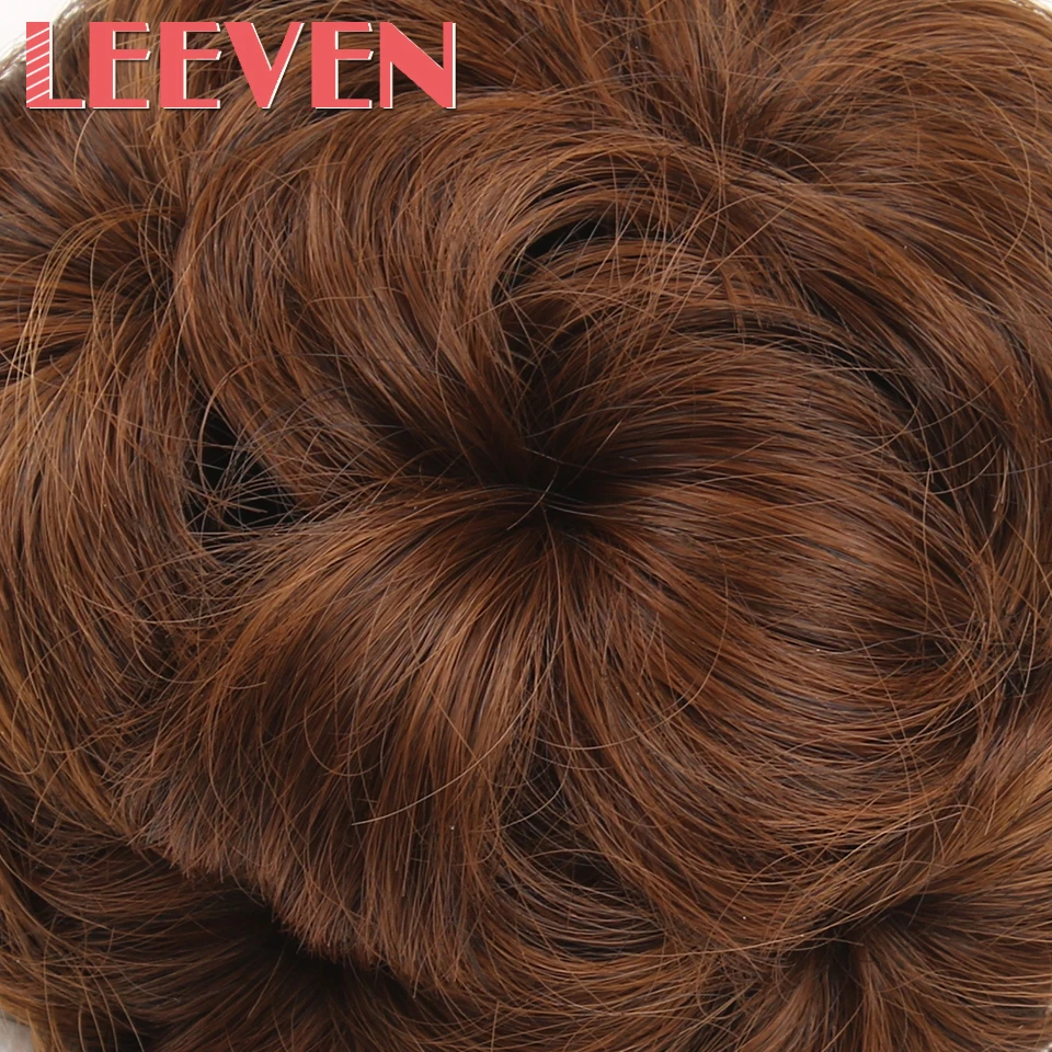 Leeven Для женщин вьющиеся Chignon клип в упругой поддельные Синтетические волосы Бун