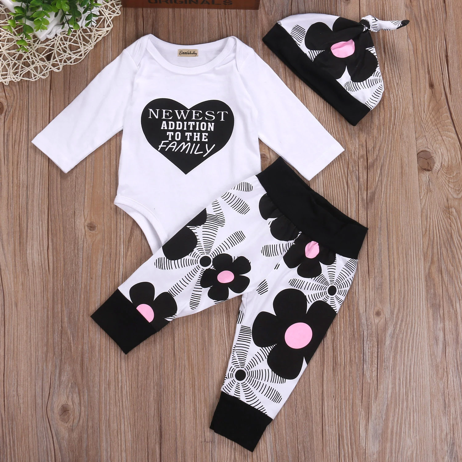 Комплект одежды из 3 предметов для новорожденных мальчиков и девочек комбинезон