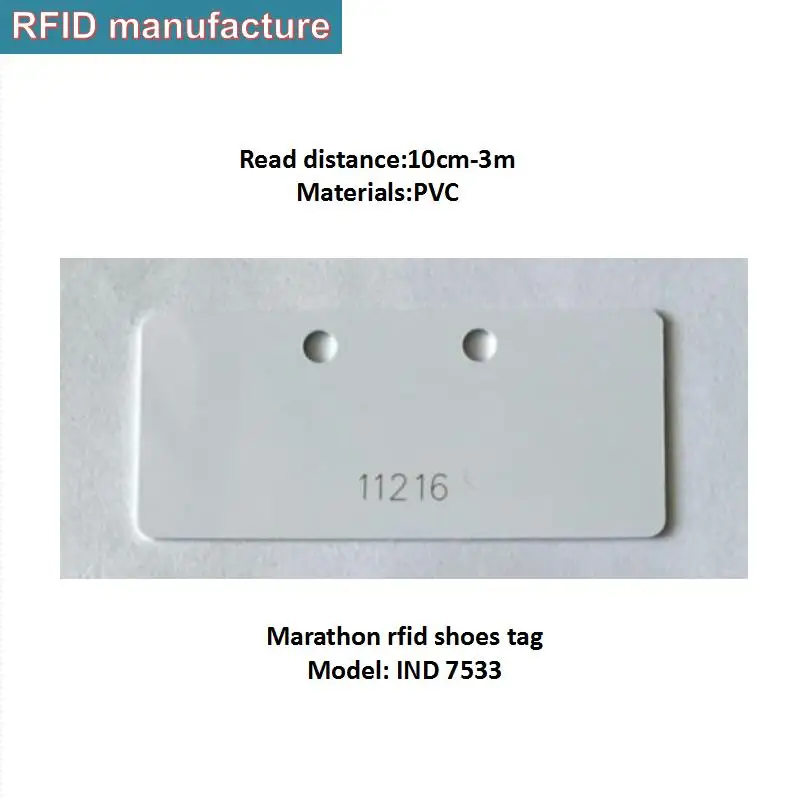 PVC shoe tag Пассивная считывающая/записывающая uhf rfid Метка спортивная гоночная микросхема Система синхронизации одноразовая обувная бирка работа для uhf rfid фиксированный считыватель impinj r2000 - Цвет: PVC shoe tag