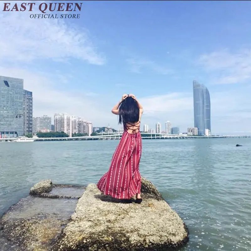 

summer maxi dress boho mexican embroidered dress vintage mexican dress women backless boho clothing KK107