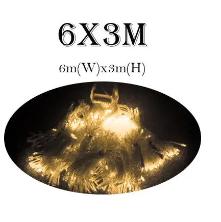 6x3m light Светодиодный светильник-занавеска с изображением Луны и звезды, гирлянда, рождественские мерцающие огни, украшение сада, праздничные огни, Свадебный неоновый фонарь, 220 В - Emitting Color: 6x3m light