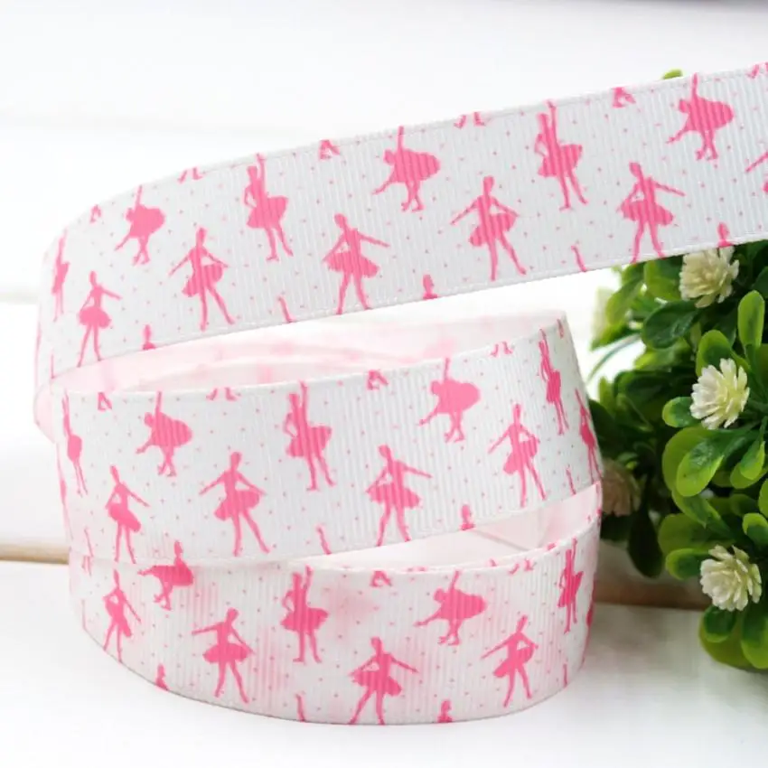 FC-01-5 7/8 ''(22 мм) Ангел полоса балерина девушка печатных grosgrain ленты DIY ручной работы свадебные материалы для украшения 10 ярдов - Цвет: FC-01-5