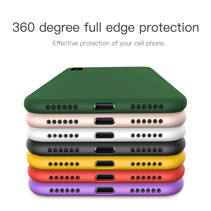 Soft Silicone Case For iPhone 7 Plus Coque Simple Solid Candy Color Slim TPU Cases for Apple X XS 6S 8 Back Cover |