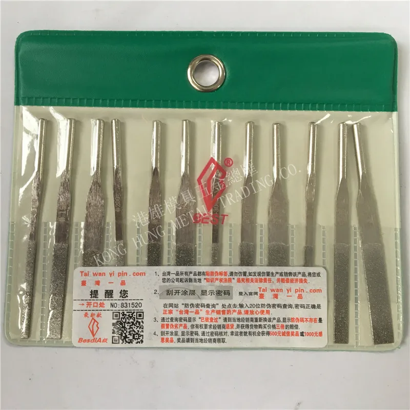 12 шт./набор алмазные напильники конической формы для шлифовки неметаллические|file