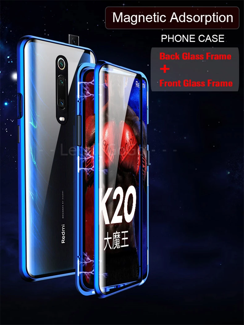 Для redmi k20 pro Чехол магнитный металлический чехол для xiaomi k20 Pro Чехол двойное стекло в рамке Полный Корпус Чехлы redmi k 20 pro Чехол