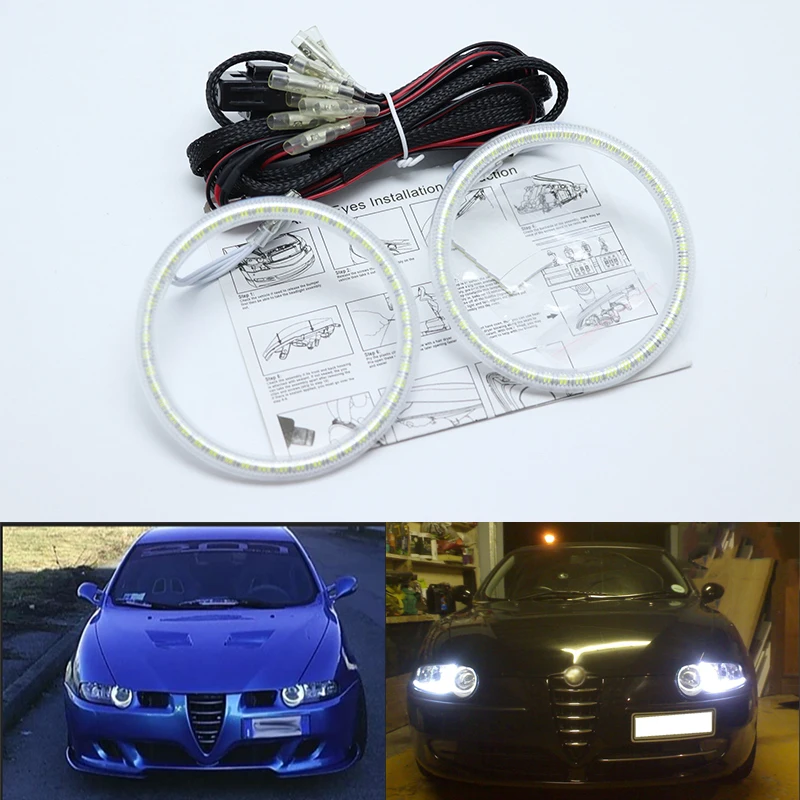 Галогенные фары для Alfa Romeo 147 00 04 ультра яркие SMD белые светодиодные ангельские