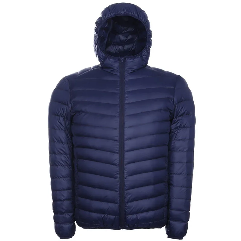 Уличная Мужская тонкая легкая пуховая куртка осень зима мужская с воротником