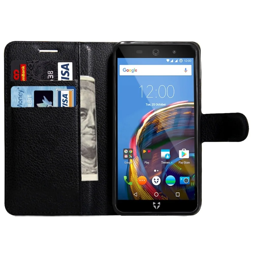Кожаный чехол книжка Wileyfox Swift 2 Plus с магнитной пряжкой и держателем чехлы для