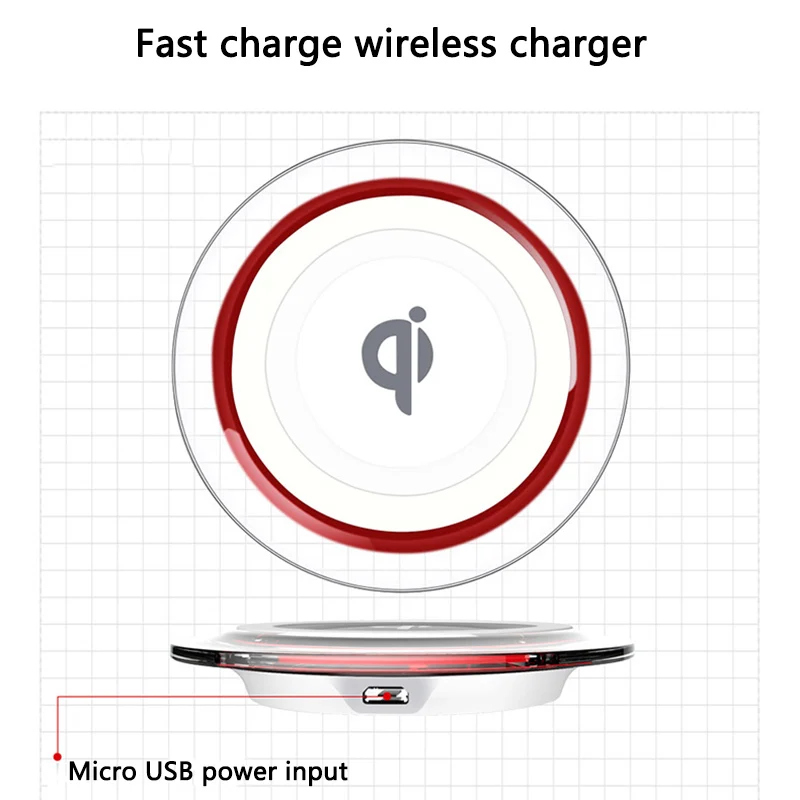Универсальное беспроводное зарядное устройство Qi быстрая зарядка Pad для iPhone X 8 Plus
