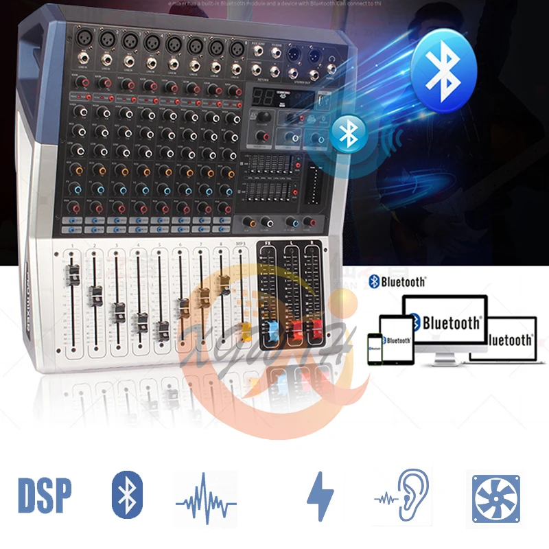 12 каналов 16 DSP эффект усилитель звука DJ миксер консольное оборудование Bluetooth USB