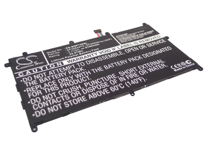 Аккумулятор Cameron Sino 6100mAh SP368487A, SP368487A(1S2P) для samsung Galaxy Tab 8,9, GT-P7300, GT-P7310, GT-P7320