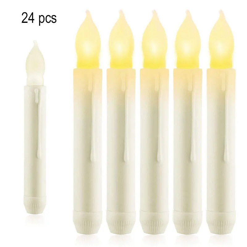 

24 Pcs Flameless Window Taper Candles Led Battery Operated Dripless Flickering Candle Lights for Party Christmas