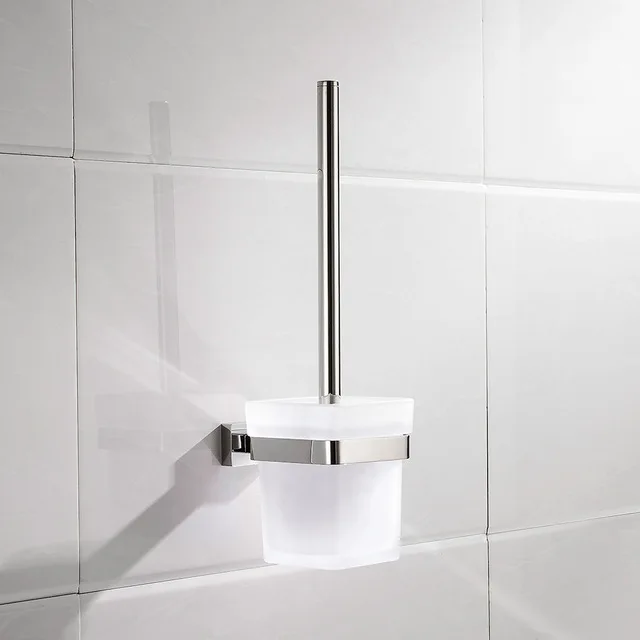 Toilet BrushHolder SUS304 нержавеющая сталь набор аксессуаров для ванной комнаты хромированный зеркальный полированный держатель для туалетной бумаги крючок для халата полотенце бар аксессуары для ванной комнаты - Цвет: Toilet BrushHolder
