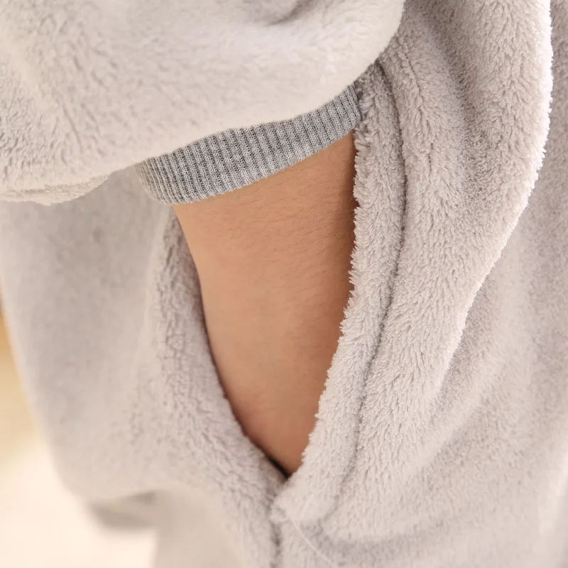 

Greywalnut Totoro Womens Pajamas Animal Pijama Full Sleeve Pajama Sets Warm Flannel Couple Sleepwear