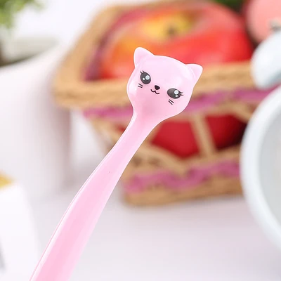 Милые ручки с рисунком кота, авторучка 0,5 мм Kawaii плаcтиковые горшки ручки для письма подарки для студентов офисные школьные принадлежности - Цвет: Pink
