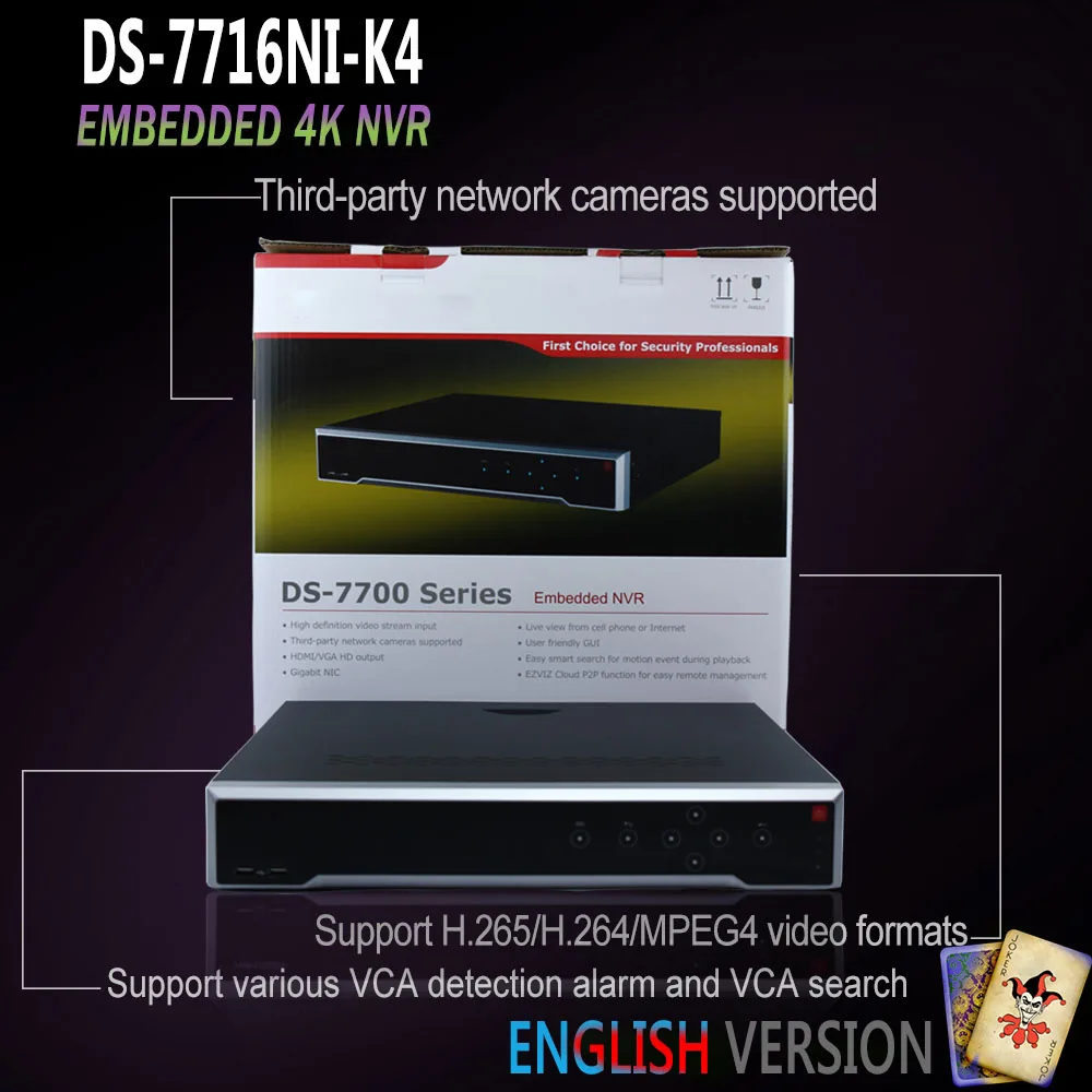 Бесплатная доставка в наличии DS 7716NI K4 16CH NVR 2SATA Интерфейсы сетевой