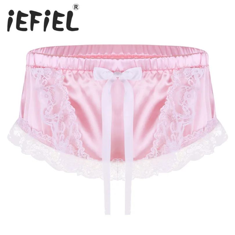 Сексуальное мужское нижнее белье iEFiEL цветочные кружевные блестящие мягкие