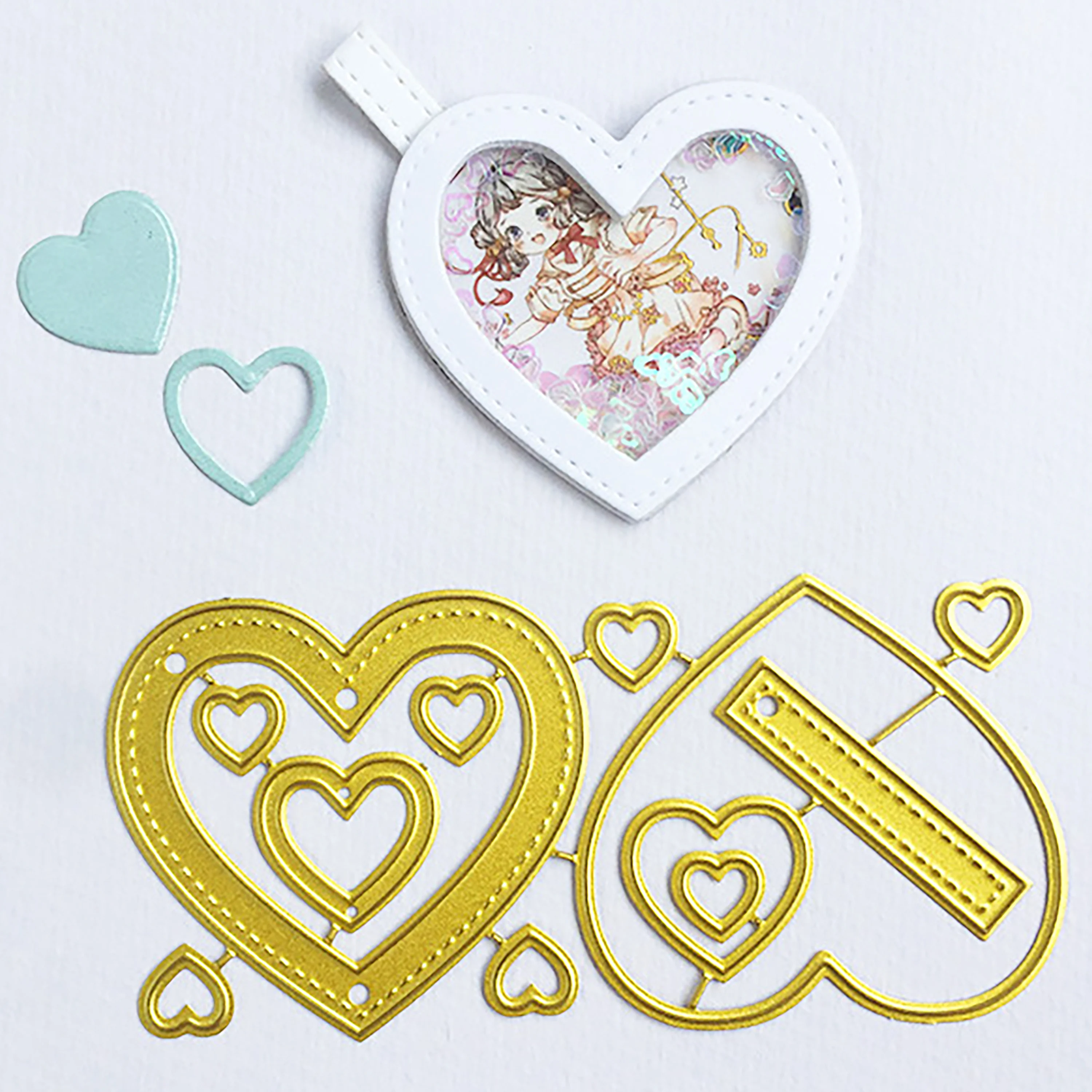 Heart Stitch Frame Metal Cutting Dies Love Little gift for DIY Scrapbooking Album Paper Cards Decorative Craft Embossing Die cut