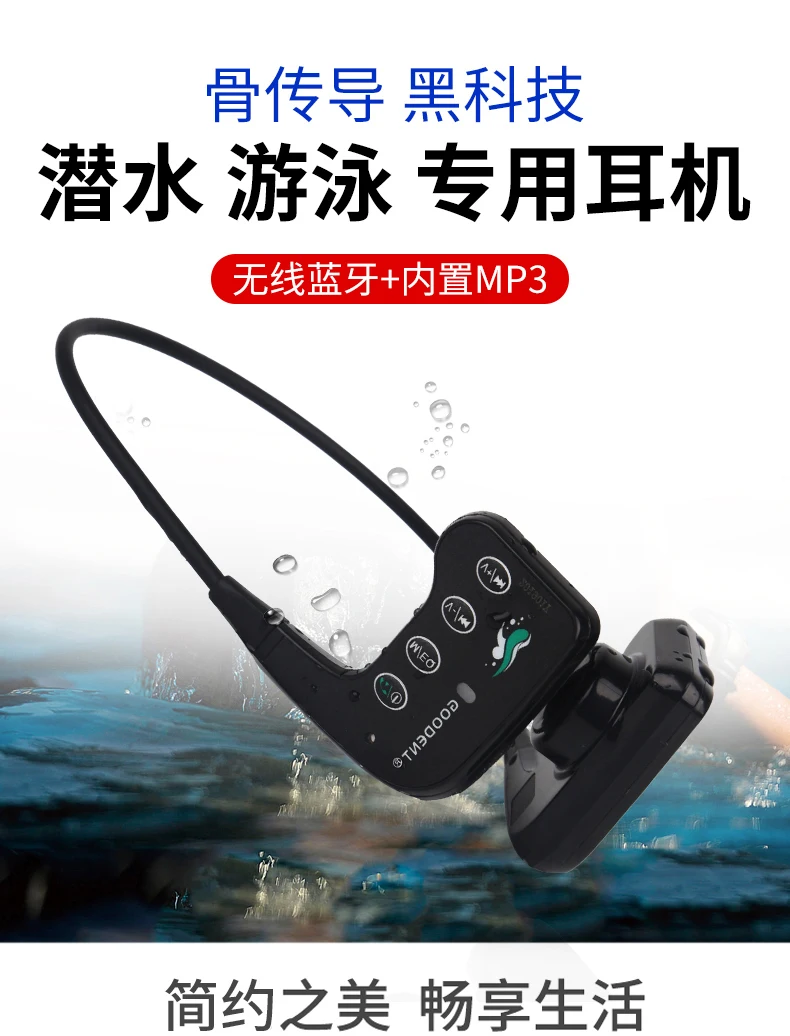 Новейшие костной проводимости 16G HIFI bluetooth MP3 плеер водонепроницаемый плавательный Спорт на открытом воздухе наушники USB MP3 Музыкальные плееры