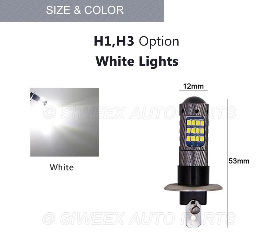 H1 H3 светодиодный ламп супер яркий белый 42 SMD LED 2835 фара с алюминиевым чехол