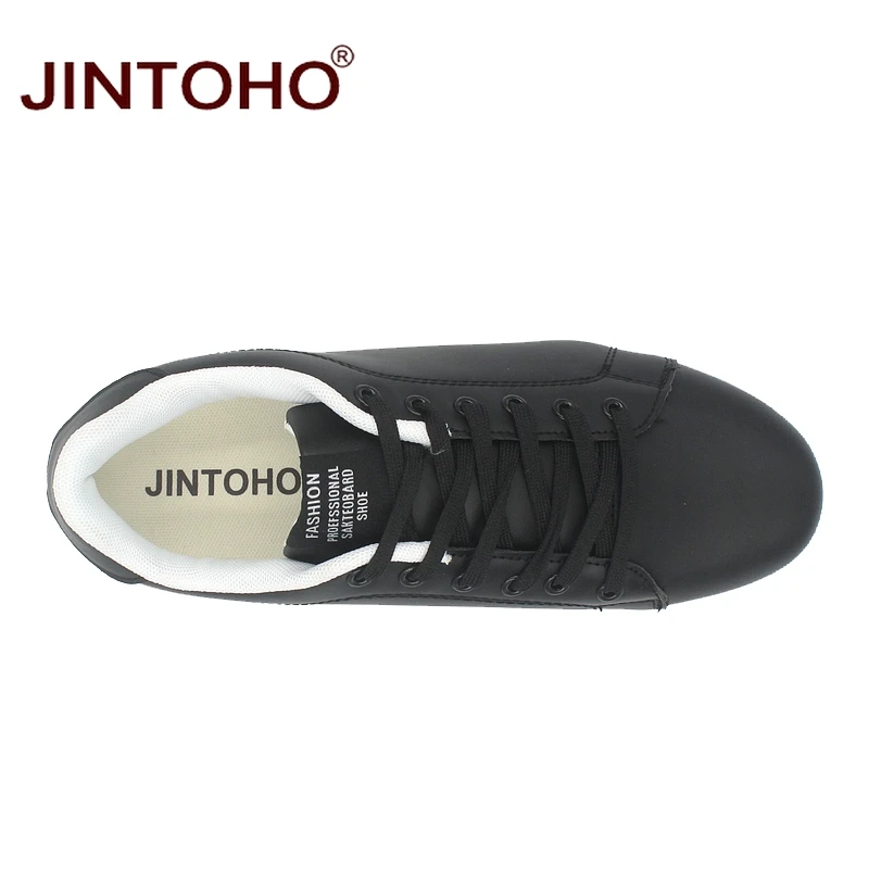 JINTOHO модные брендовые повседневные мужские кожаные туфли белые дышащие