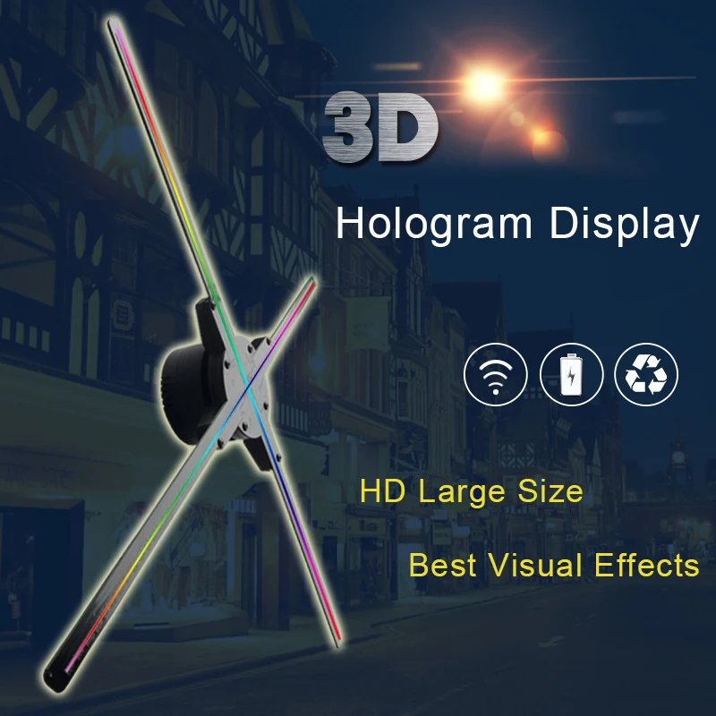 100 см Большой HD 3D Голограмма рекламный дисплей светодиодный вентилятор голографическое изображение 3D светодиодный вентилятор светильник 3d дисплей рекламный логотип светильник