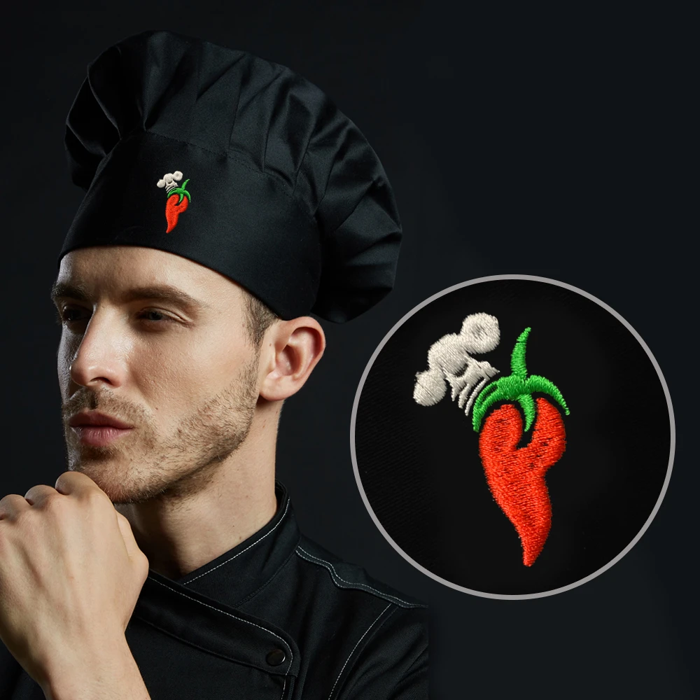 6 Сетчатая шапка шеф-повара с вышивкой в виде черепа, черная регулируемая шапка для мужчин и женщин, кухонная шапка для взрослых, шапка-гриль для приготовления пищи, пекаря, барбекю, Рабочая форма, шапка - Цвет: 6