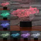 3D лампа Formula Car F1, ночной светильник, светодиодная лампа, многоцветный светильник, выцветающий, праздничный стайлинг автомобиля, рождественские подарки для детей, для мальчиков, для дома