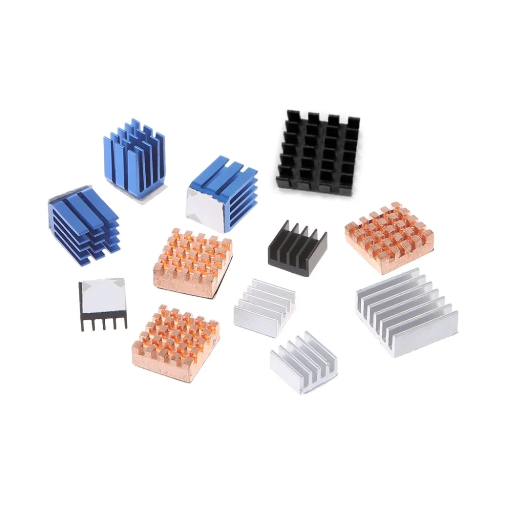 12 Pcs/Set Heat Sink Aluminum Copper Radiator Cooler Kit For Raspberry Pi 2 / 3 Long Use | Компьютеры и офис