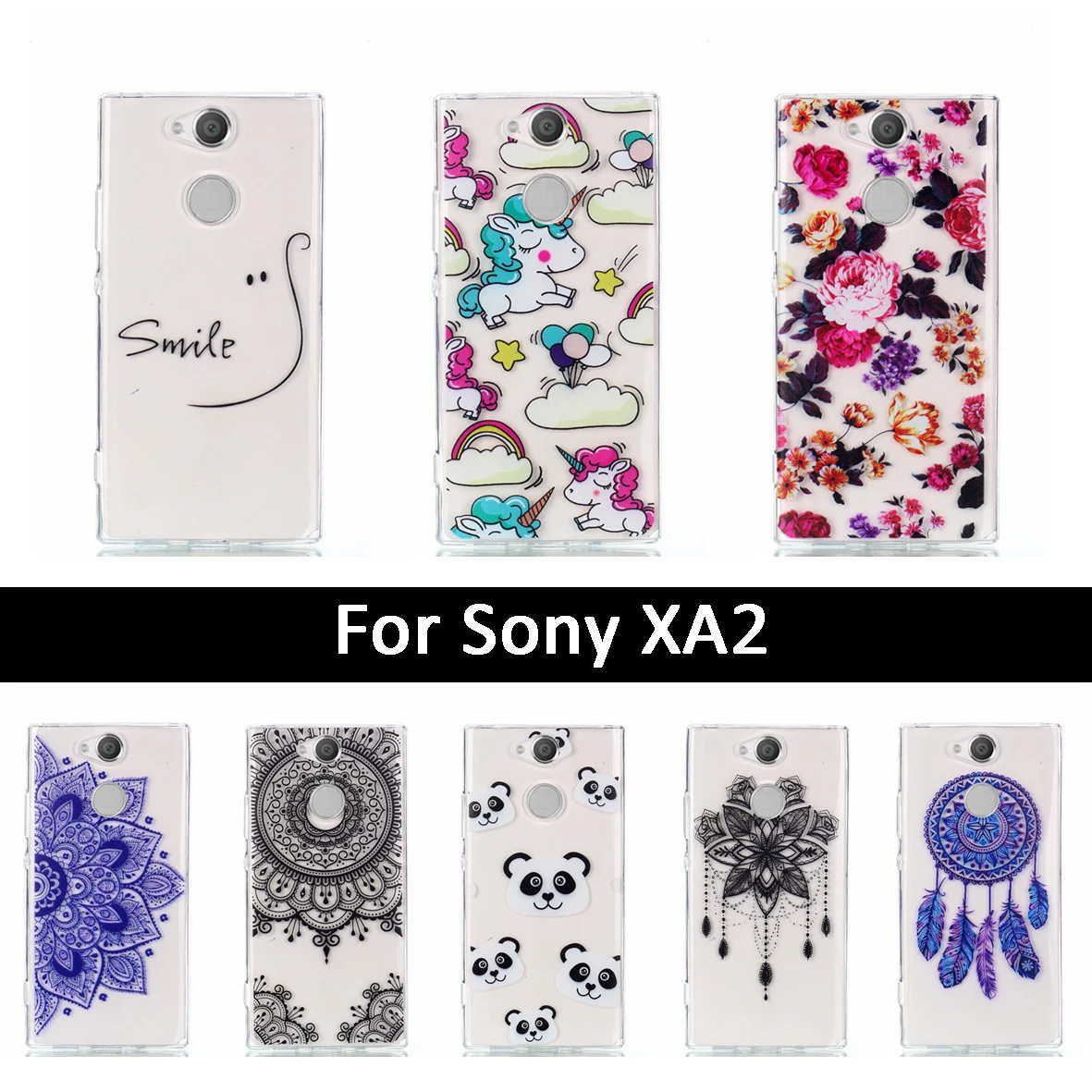 Силиконовый чехол из ТПУ для Sony Xperia XA2 XA 2 мягкий с рисунком чехлы X A2 Защитные