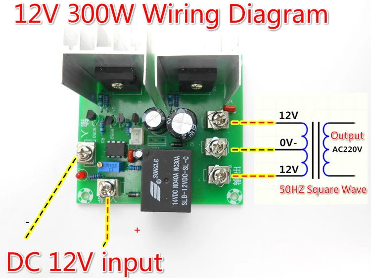 300 Вт плата инверторного привода постоянный ток 12 В в переменный 220
